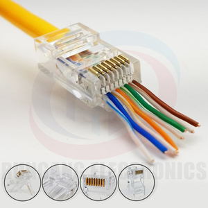 RG Jack 3.5mm uzatma tel kedi 5 RJ45 konnektör Gigabit Internet hızı PC korumasız kristal FTP bilgisayar güç kablosu ağ - Product Image 4