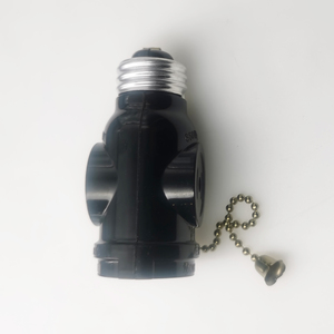 美国660W 125V黑色插座适配器，带拉链中基单对双出口ELEGRP 6504旋入式电木灯架