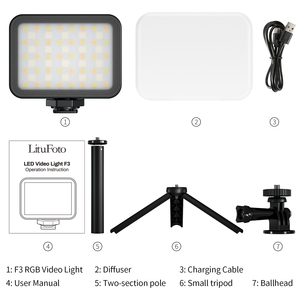 Kit per videoconferenze con piccolo treppiede da tavolo e Clip di luce sulla fotocamera RGB LED Video Light illuminazione fotografica per Desktop - Product Image 2