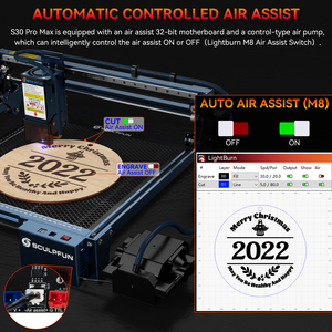 SCULPFUN S30 Ultra 11W 600*600mm Engraver Cutter Automatic Air Assist Replaceable Lens Emergency Stop Laser Engraving Machine - Product Image 3