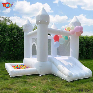 บ้านเด้งสีขาวเป่าลมเล่นได้10FT สำหรับเด็กเล่นได้อย่างนุ่มนวลพร้อมลูกบอลสไลด์หลุมสำหรับปาร์ตี้สนุกสุดยอดสำหรับเด็ก - Product Image 3