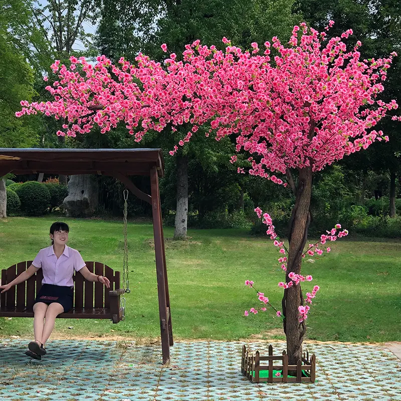 X330 Faux Mini Gorgeous Hồng Trắng Fake Silk Sakura Cây Hoa Cây Nhân Tạo Tùy Chỉnh Pear Peach Cherry Blossom Tree