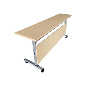 可移动折叠木制训练折叠学习桌组合会议折叠桌带轮子 - Product Image 5