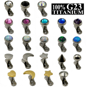 <span class=keywords><strong>G23</strong></span>チタンダーマルピアスジュエリーキュービックジルコニアアンカートップス - Product Image 5