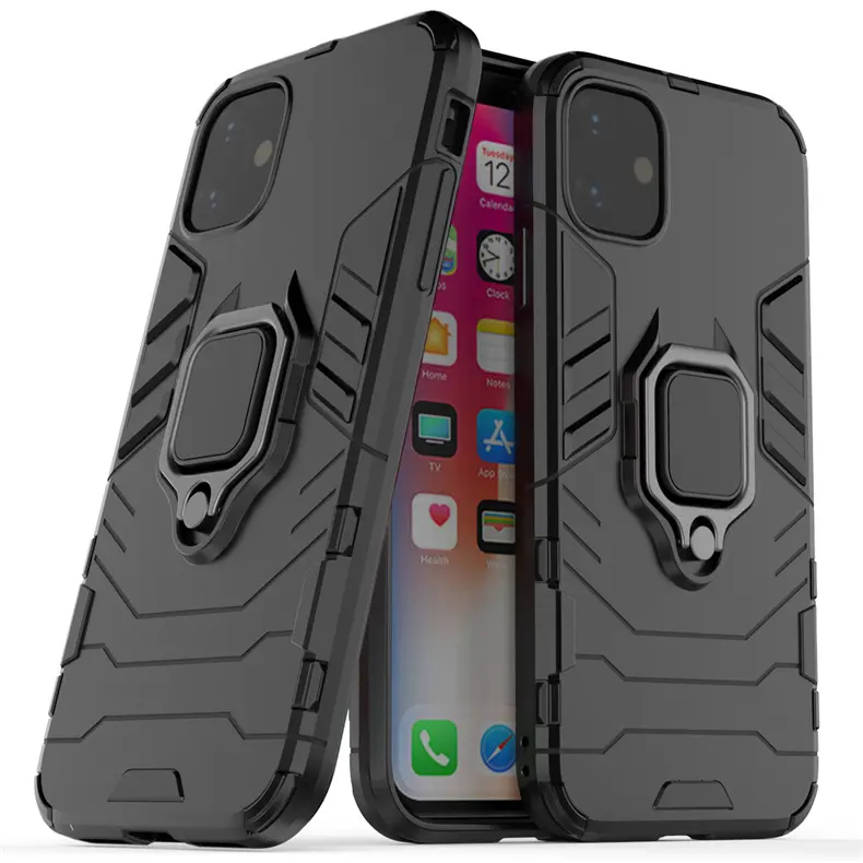 Hoge Kwaliteit Schokbestendige Ring Houder Stand Auto Mobiele Telefoon Case Covers Voor Apple Iphone 11 12 13 14 15 Xs Max Xr 6 7 8 Plus