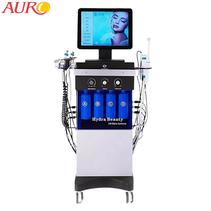 Au-S520 Hydrafacy en popüler Hydra H2o2 Hydrafacy yüz 14 1 çok fonksiyonlu cilt tedavisi Anti-Aging makinesi