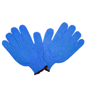 C6071 7G T/<strong>C</strong> <strong>String</strong> Knit <strong>with</strong> Cross PVC Cover Cotton Work Gloves for Safety - Product Image 2