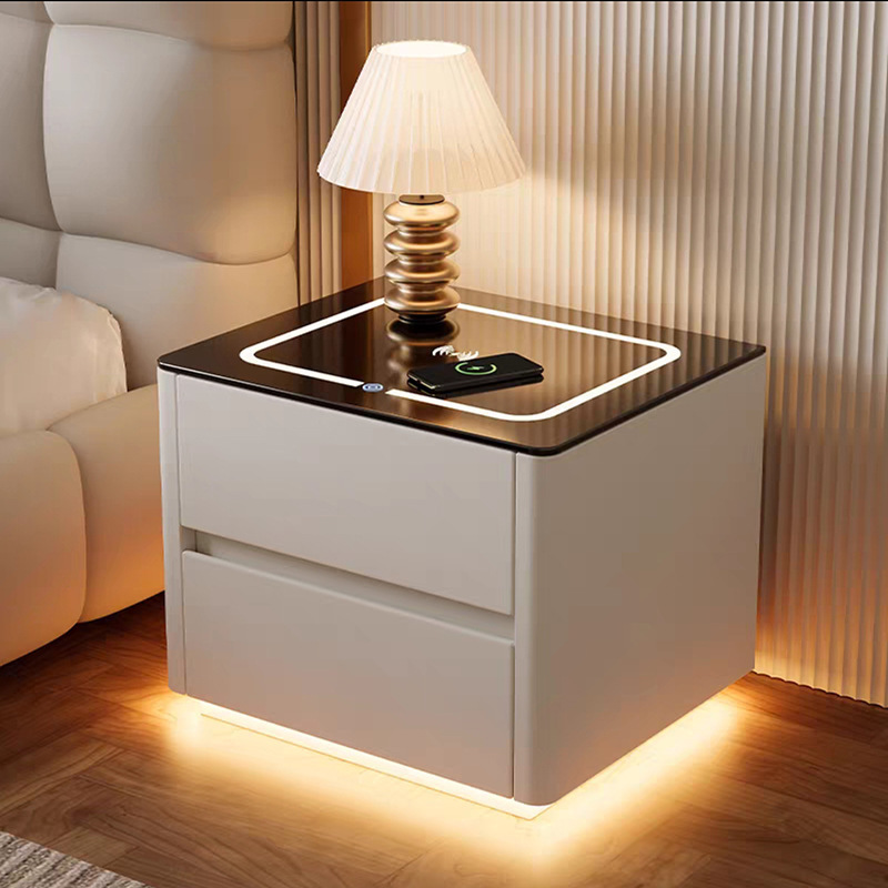 Rice white-wireless charging three-color lamp induction lamp