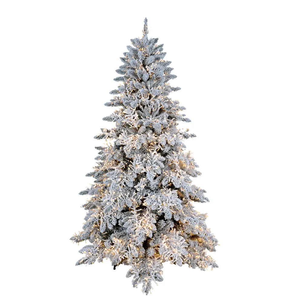 Albero di natale floccato di alta qualità ha condotto la decorazione della casa dell'albero luminoso 7FT albero di natale artificiale con neve