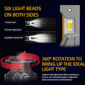 Sfida <span class=keywords><strong>V3</strong></span> 3 màu sắc 3000K 4300K 6000K Led Đèn Pha với 45 Wát, dễ dàng chuyển đổi tùy chỉnh bao bì, H4 H7 9005 HB3 Cắm và chơi bóng đèn - Product Image 2