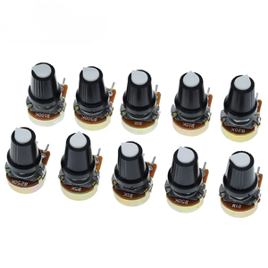 WH148 1K 10K 20K 50K 100K 500K Ohm 15mm 3 Pin lineare conico potenziometro resistore per Arduino con tappo bianco AG2 - Product Image 2