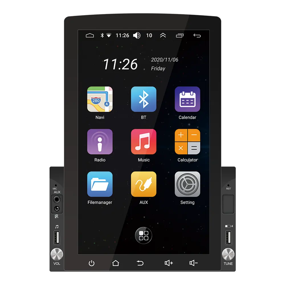 Vertikale 10,1-Zoll-Autoradio-Radio MP4-Player Touchscreen Android GPS-Navigation Double 2 Din Universal
