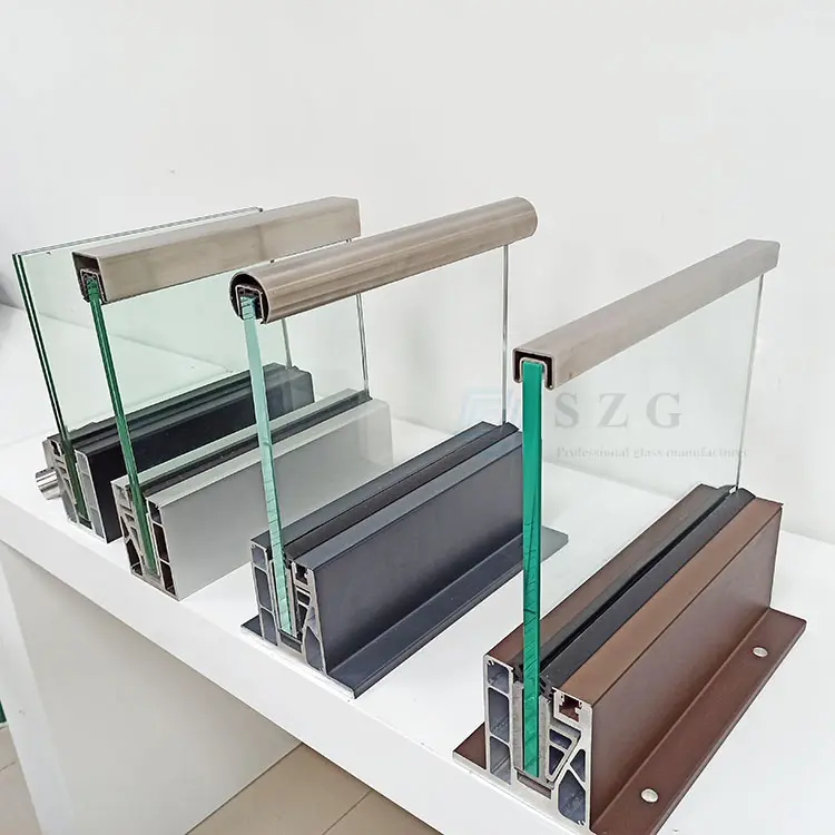 Lamel-Sistema de canal de aluminio en forma de u para balcón, barandilla sin marco, tira de luz led