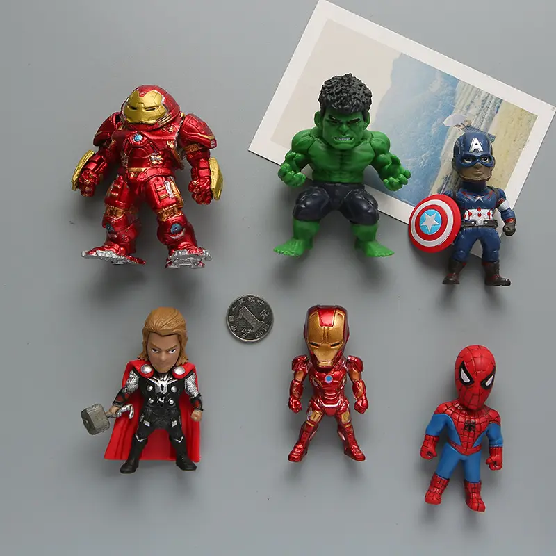 3d três dimensionais vingadores super-herói, capitão américa, homem de ferro, homem aranha, thor, geladeira, ímã