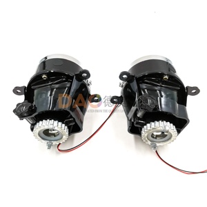 Dao 3英寸HID雾灯套件12V 2PCS双氙气雾灯投影仪镜头，带蓝色涂层，适用于通用车灯h11 d2h