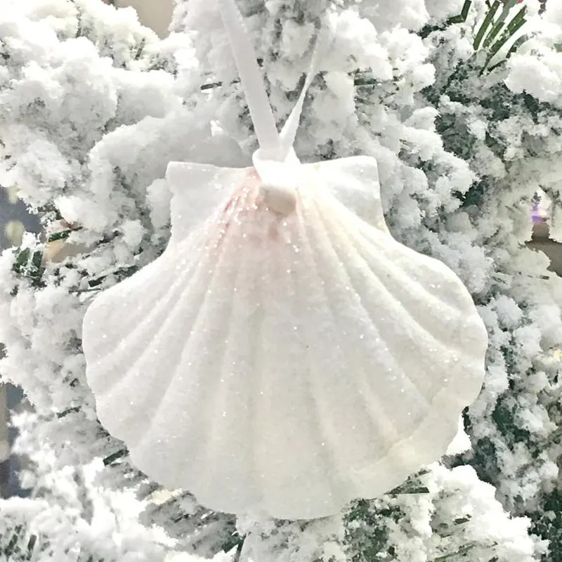 Grand pendentif de noël en forme de festonné blanc, 1 pièce, jolie décoration naturelle et pendante, à faire soi-même, pour fête