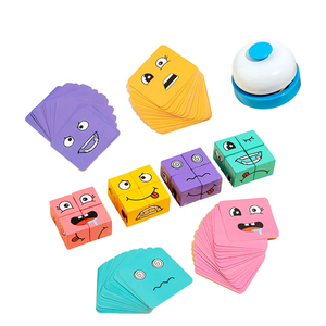Wooden Face Changing Cube Expression <strong>Building</strong> <strong>Blocks</strong> Kids Early Educational Magic Cube Puzzle Wood <strong>Blocks</strong> <strong>Pattern</strong> Matching Game