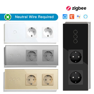Mvava 2gang 2way EUドイツ語Wifi ZigbeeガラスパネルタッチTuyaアウトレットスマート自動壁掛けスイッチおよびソケット - Product Image 2