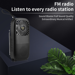 Nhỏ cầm tay thời trang FM Đài phát thanh loa không dây tất cả-trong-một đơn vị màu đen với USB/TF card & Fan tính năng - Product Image 2