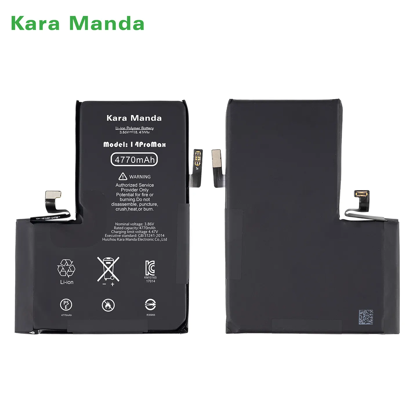 Kara Manda New KM Ersatzbatterie für iPhone Batterielösung Popup-Reparatur 4770 mAh für iPhone 14 Pro Max Batteriegesundheit 100%