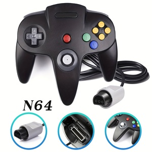 振動有線N64ゲームパッドジョイパッドMac & PC互換ゲームジョイスティックモーター付きすべてのゲームコントローラー用
