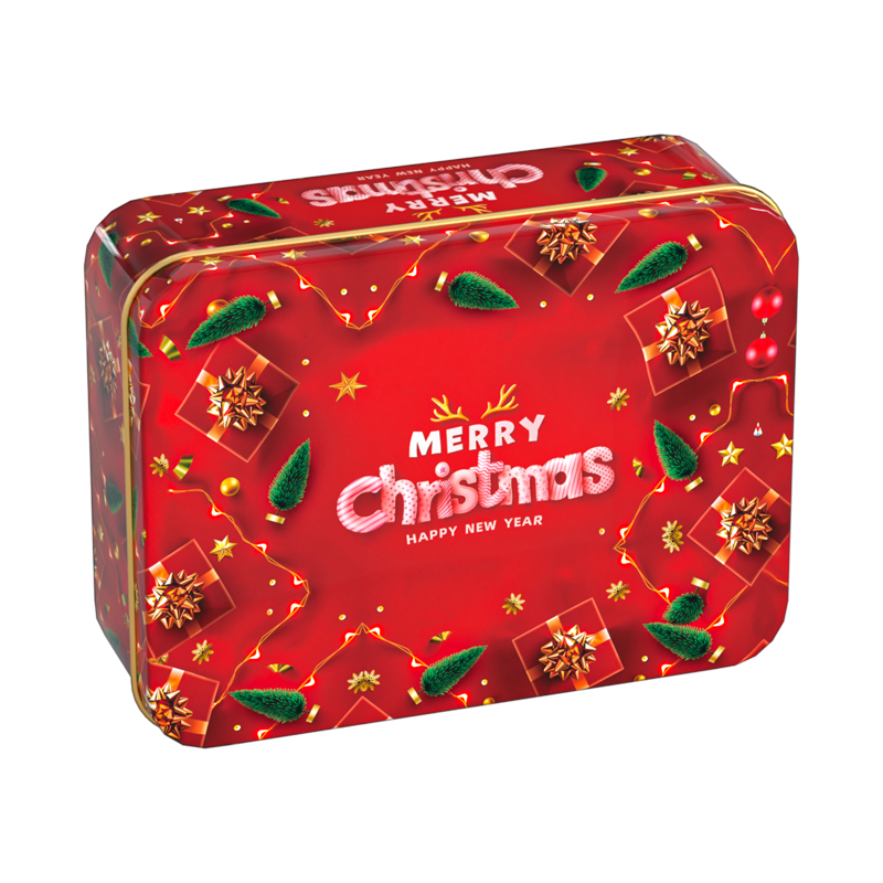C Red tin with Christmas