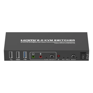 4K @ 60Hz HDCP 2X1 HDMI KVM Switch con USB3.0 Hub HDMI USB KVM Switch para 2PC Monitor de computadora Teclado Ratón Control de impresora