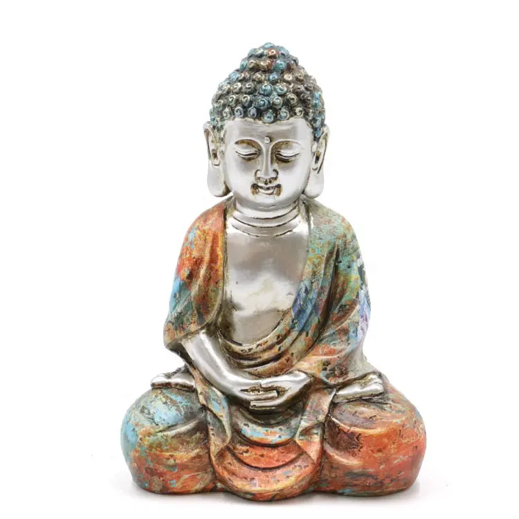 Commercio all'ingrosso polyresin decorazioni per la casa pittura colorata piccolo buddha figurine