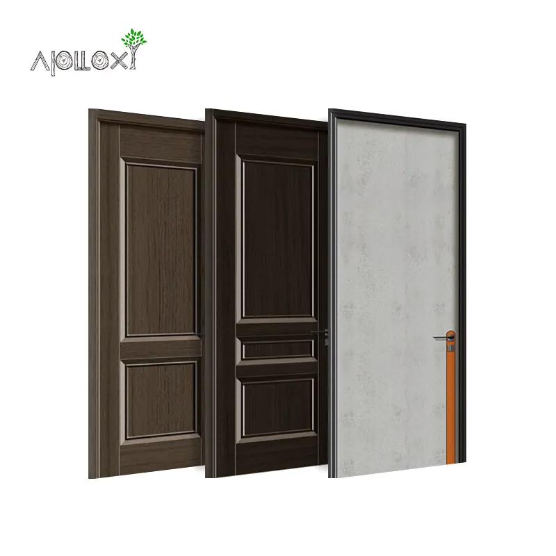 Apolloxy decorazione personalizzabile promozionale Oem a basso prezzo singola foglia porta in legno per ufficio per la porta in legno per il bagno della toilette