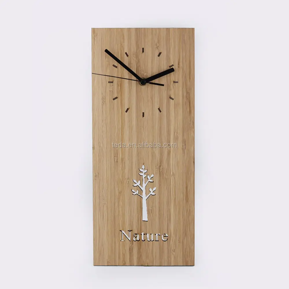 New design home craft bamboo wall clock for home decor