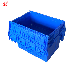 Logística al por mayor cajas móviles grandes de plástico contenedor de almacenamiento con bisagras con tapa y contenedores de almacenamiento apilados - Product Image 2