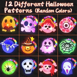 Trẻ Em Ủng Hộ Bên Phát Sáng Trong Bóng Tối Đồ Chơi Halloween Sáng Có Thể Điều Chỉnh Dây Đeo Cổ Tay Vòng Cổ Spinner Cho Viên Nang Đồ Chơi Phụ - Product Image 5