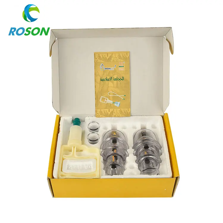 Set di coppettazione cinese 12 pezzi Vacuum Hijama Massage Cup Therapy Body ventose per il sangue con pistola a pressione per coppettazione