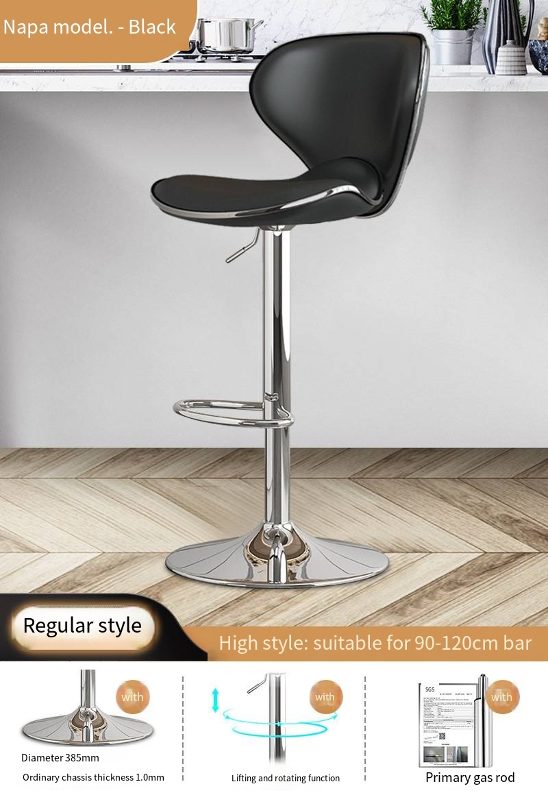 Sedia da bar nera alta