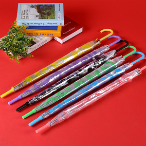 DD936定制儿童彩虹巴拉圭防风透明伞带标志Parapluie透明设计师伞 - Product Image 3