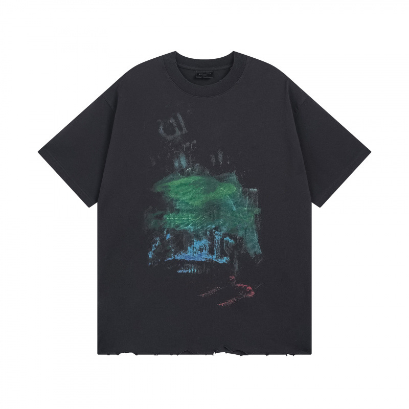 Gris bleu devant dos motif fuzzy encre blanche injection directe