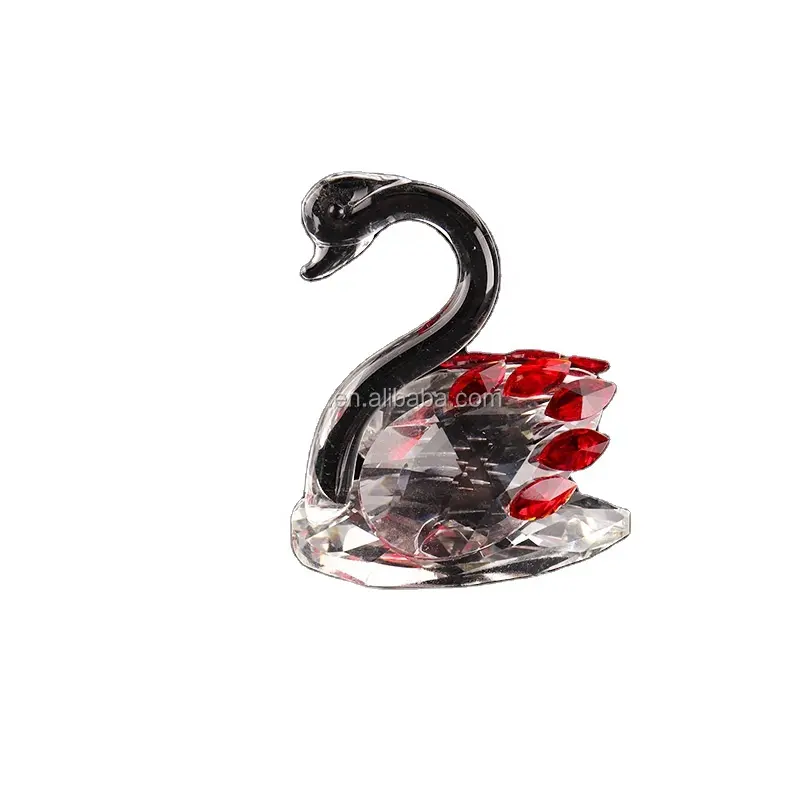 CR026 Moda Cisne De Cristal De Vidro Casal Figurinhas Cisne De Cristal Personalizado Para Lembranças De Casamento