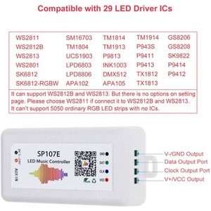 Музыкальный светодиодный контроллер SP107E с синим зубом, DC5-24V приложение, беспроводное управление, светодиодный пиксельный контроллер для автомобиля RGBIC, световая лента - Product Image 6