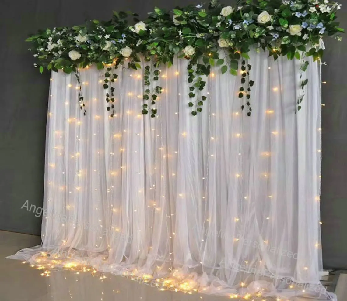 1.5mx3m Light Champagne Chiffon Backdrop Bridal Birthday Photography White Tulle Party Decor Events wedding arch backdrop