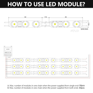Indoor Outdoor 3 Smd <strong>Led</strong> Modul Signage Light 2835 Lens <strong>1.2w</strong> Backlit Injection molding <strong>Led</strong> Module 12v <strong>24v</strong> - Product Image 3