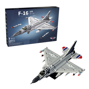 ミリタリーシリーズF16戦闘準備戦闘機大型戦闘機組み立て小粒子航空機モデル男の子おもちゃビルディングブロック - Product Image 1