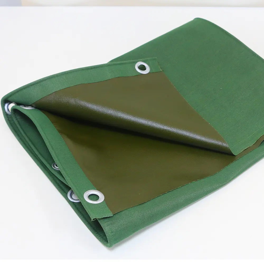 Lona de PVC verde barata de fábrica, cobertura de lona para uso externo, lona de silicone à prova d'água, tecidos industriais