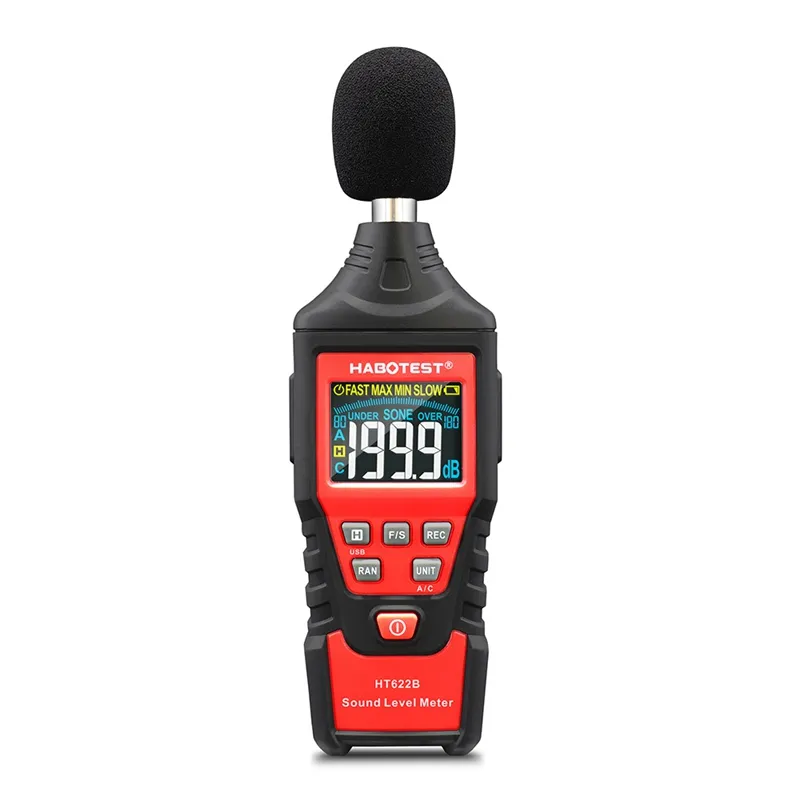 Habotest HT622B Kleur Display 30-130dBA 35-130dBC Db Noise Digital Sound Level Meter