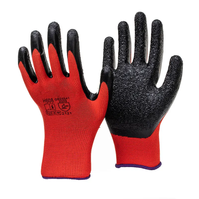 GLBZ014 Industrial resistente seguridad mano látex venta al por mayor construcción goma jardín guantes y equipo de protección guantes de trabajo