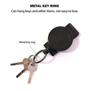 Nhiệm vụ nặng nề có thể thu vào Keychain 360 xoay thiết kế có thể thu vào huy hiệu Reel chủ với 60cm dây thép vòng chìa khóa vành đai Clip - Product Image 5