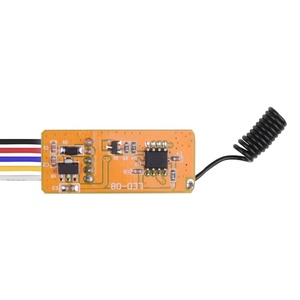 3,5 V 5V 9V 12V Mini-Relais Drahtloser Fernbedienung schalter Für LED-Lampe 315/ 433 MHz Mikro empfänger mit Box und schwarzem Sender - Product Image 4