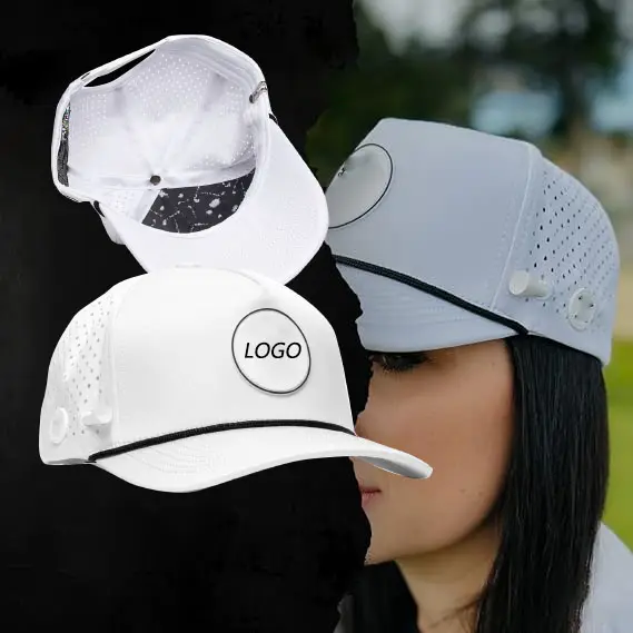 Melin kap yığılmış hidro özel kavisli gorras 5 panel geçirimsiz şapka ile golf topluğu tutucu şoför şapkası özel pvc yama