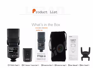 Godox Thinklite相机闪光灯TT520II内置433兆赫无线信号，适用于佳能N ikon Pentax索尼富士奥林巴斯DSLR相机 - Product Image 5