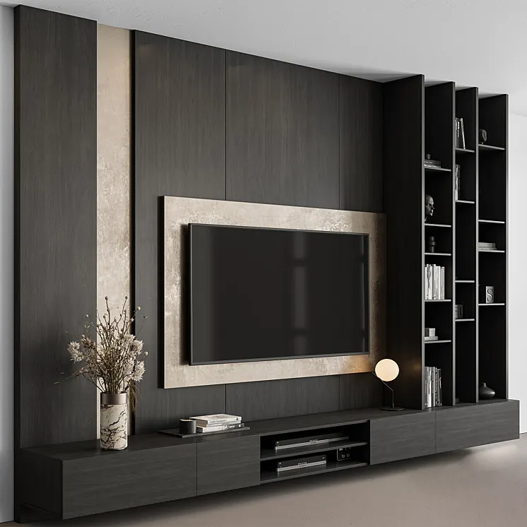 KEJIA diseño de lujo muebles de sala de estar modernos modulares de madera montados en la pared gabinetes de TV