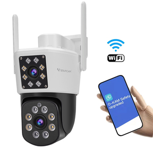 VSTARCAM Venda Quente WiFi Suporte 128 Cartão De Memória CCTV Segurança Câmera <span class=keywords><strong>IP</strong></span> Ao Ar Livre Dual Lens câmera de rede